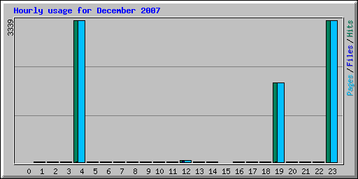 Hourly usage for December 2007