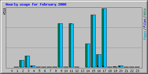 Hourly usage for February 2008